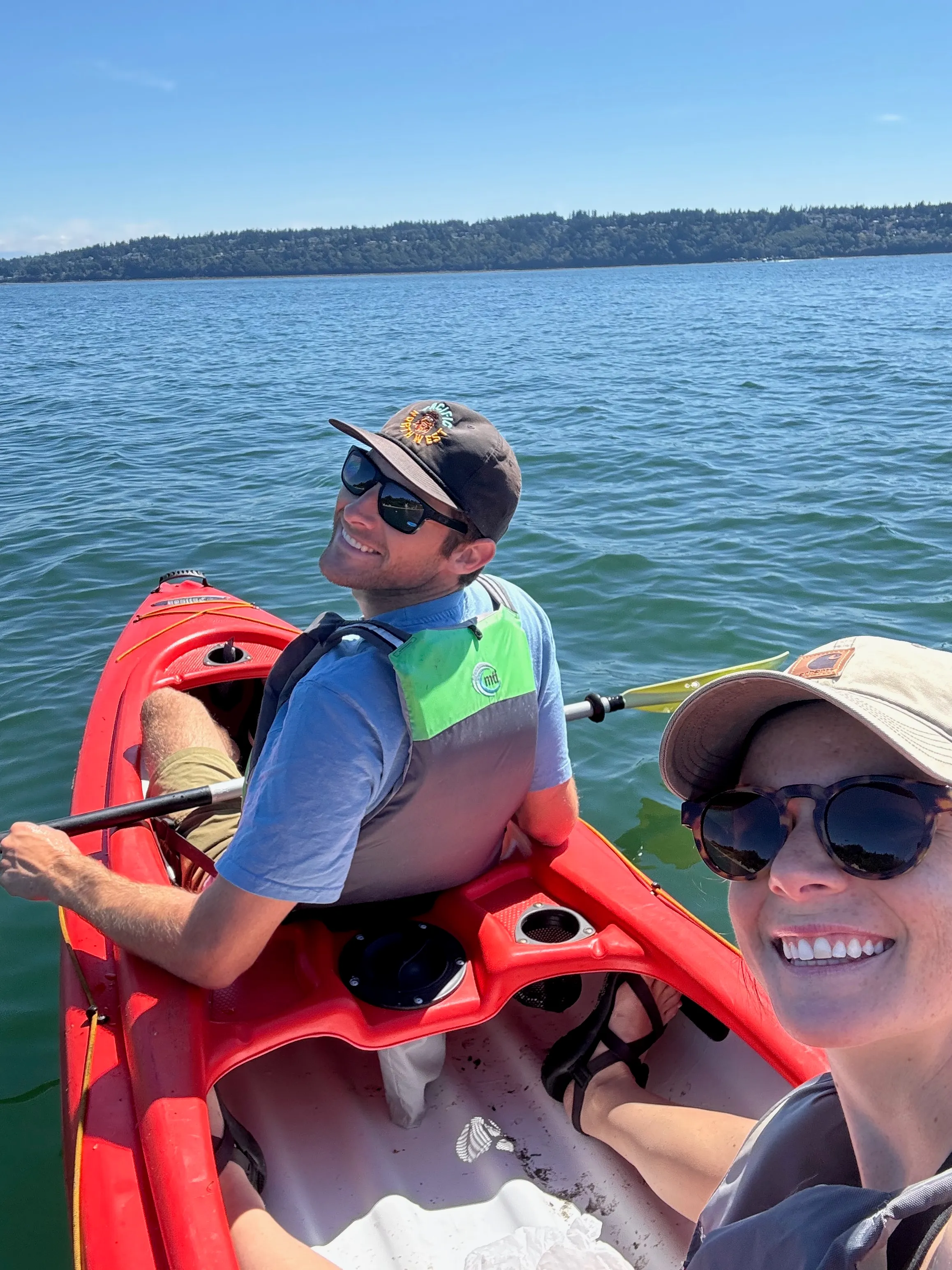 Coastal hike with open arms